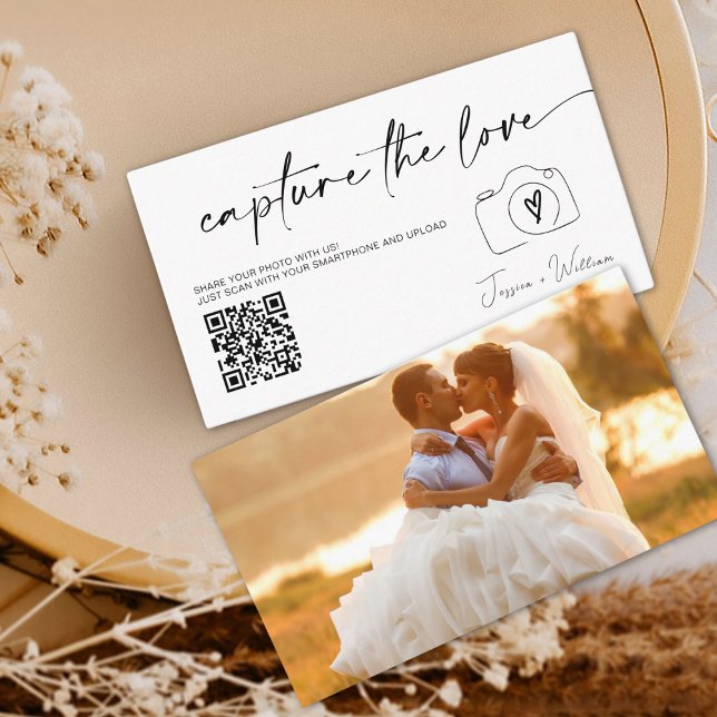 Carte D'accompagnement Mariage moderne Capter l'amour Qr Code (Créateur téléchargé)