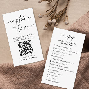 Carte D'accompagnement Mariage moderne Capter l'amour Qr Code