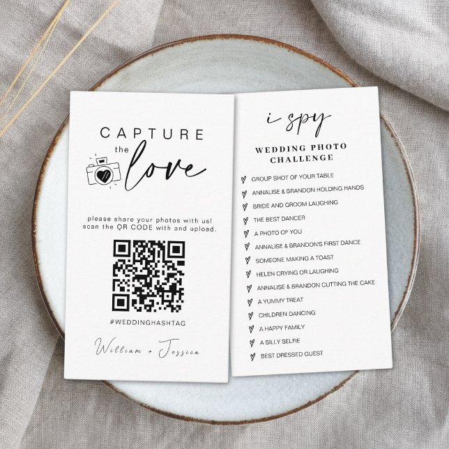 Carte D'accompagnement Mariage moderne Capter l'amour Qr Code (Créateur téléchargé)