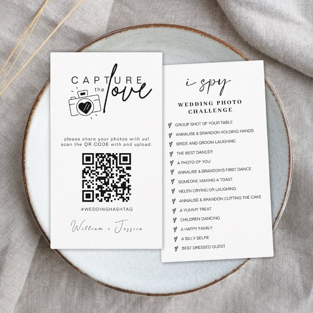 Carte D'accompagnement Mariage moderne Capter l'amour Qr Code (Créateur téléchargé)