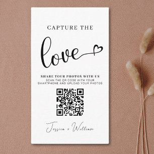 Carte D'accompagnement Mariage moderne Capter l'amour Qr Code
