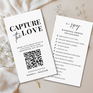 Carte D'accompagnement Mariage moderne Capter l'amour Qr Code