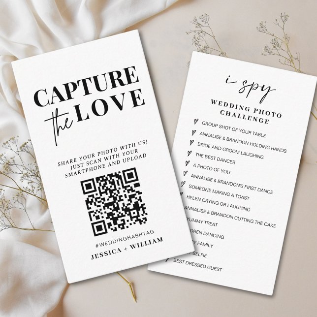 Carte D'accompagnement Mariage moderne Capter l'amour Qr Code (Créateur téléchargé)