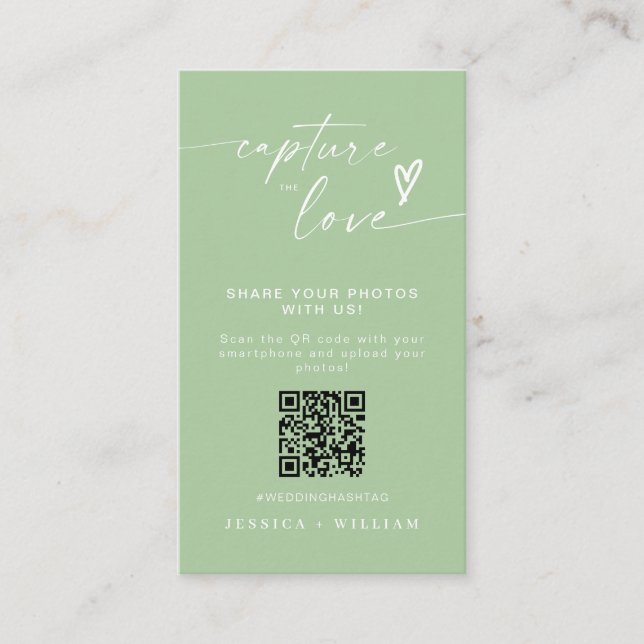 Carte D'accompagnement Mariage moderne Capter l'amour Qr Code (Devant)