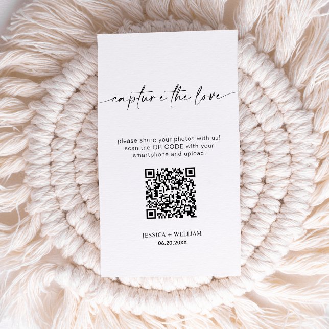 Carte D'accompagnement Mariage Moderne Capturer l'amour Code Qr (Créateur téléchargé)
