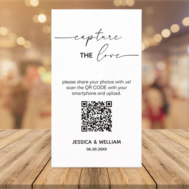 Carte D'accompagnement Mariage Moderne Capturer l'amour Code Qr (Créateur téléchargé)