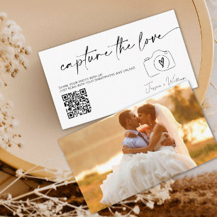 Carte D'accompagnement Mariage Moderne Capturer l'amour Code Qr