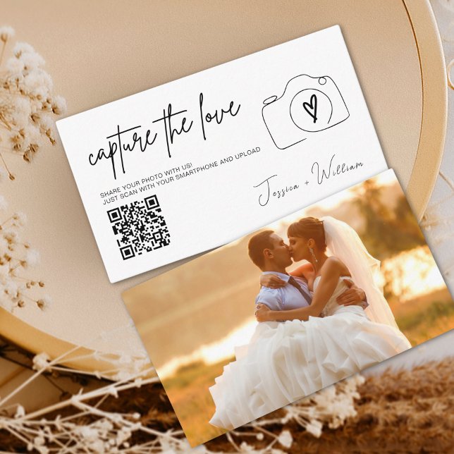 Carte D'accompagnement Mariage Moderne Capturer l'amour Code Qr (Créateur téléchargé)