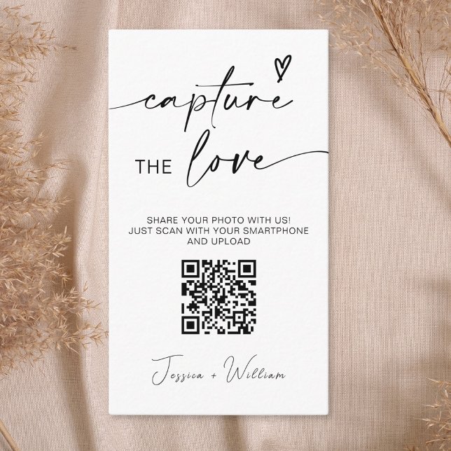 Carte D'accompagnement Mariage Moderne Capturer l'amour Qr Code (Créateur téléchargé)