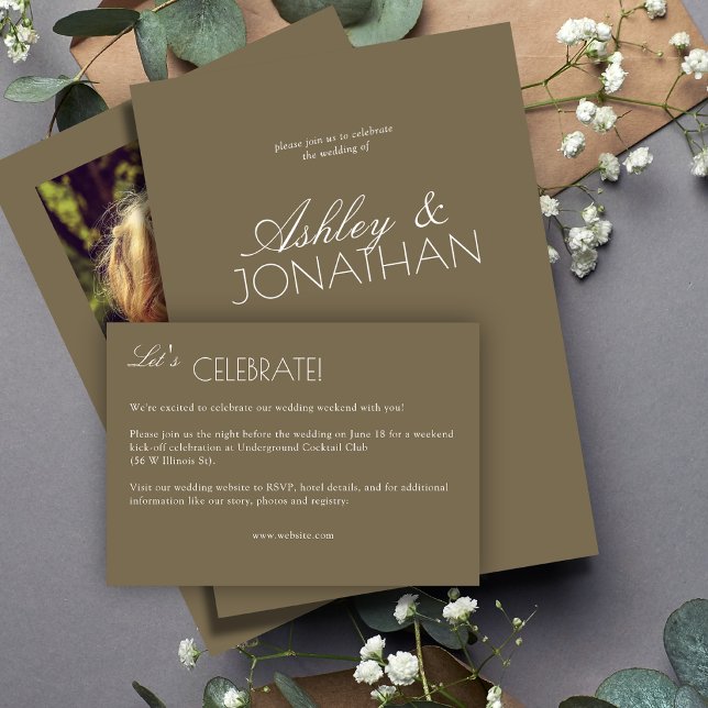 Carte D'accompagnement Mariage moderne centré sur la typographie (Créateur téléchargé)