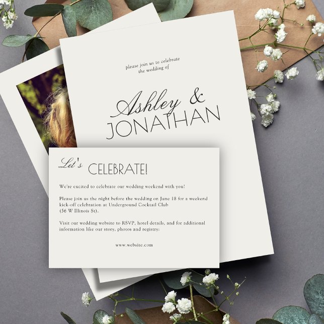 Carte D'accompagnement Mariage moderne centré sur la typographie (Créateur téléchargé)