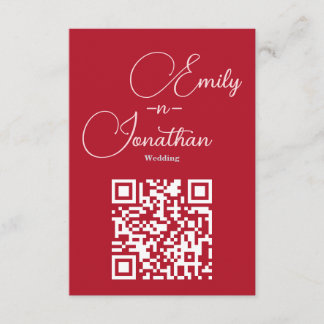 Carte D'accompagnement Mariage Moderne Chic Éditorial Rouge Profond