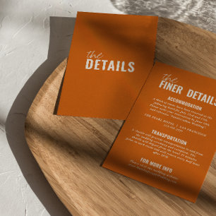 Carte D'accompagnement Mariage moderne classique Whimsical coloré Détails