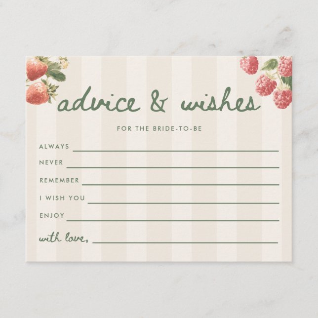 Carte D'accompagnement Mariage moderne "Conseils & Vœux" sur le thème du  (Devant)