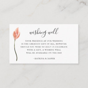 Carte D'accompagnement Mariage moderne Coral Tropical Wishing well