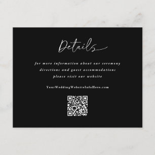 Carte D'accompagnement Mariage moderne écriture manuscrite noir Détails Q