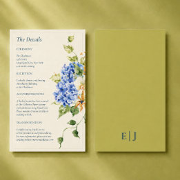 Carte D'accompagnement Mariage Moderne Éditorial Orchidée & Anthurium Ver