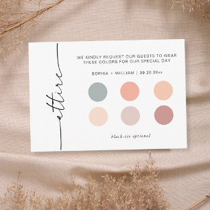 Carte D'accompagnement Mariage moderne Invité Attente Dress Code insert