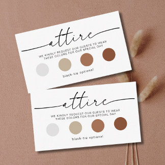 Carte D'accompagnement Mariage moderne Invité Attente Dress Code insert