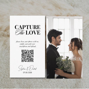 Carte D'accompagnement Mariage moderne invités photo partage QR Code