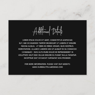 Carte D'accompagnement Mariage moderne minimaliste noir