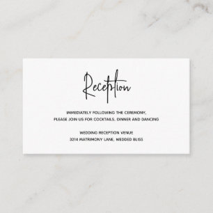 Carte D'accompagnement Mariage moderne minimaliste noir et blanc