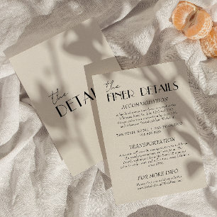 Carte D'accompagnement Mariage moderne noir & blanc Whimsical Détails