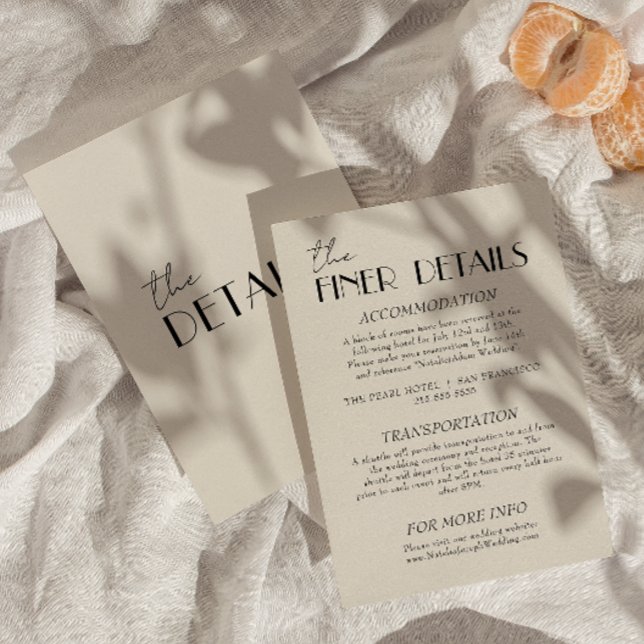 Carte D'accompagnement Mariage moderne noir & blanc Whimsical Détails (Créateur téléchargé)