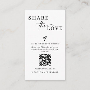 Carte D'accompagnement Mariage moderne Partagez l'amour QR Code