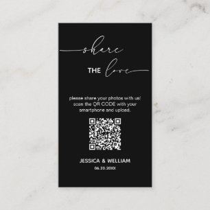 Carte D'accompagnement Mariage moderne Partagez l'amour Qr Code