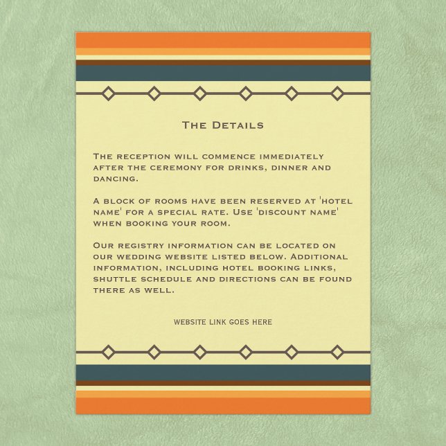 Carte D'accompagnement Mariage moderne rétro du milieu du siècle (Créateur téléchargé)