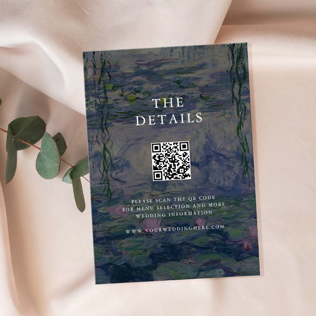 Carte D'accompagnement Mariage Monet Water Lilies (Créateur téléchargé)