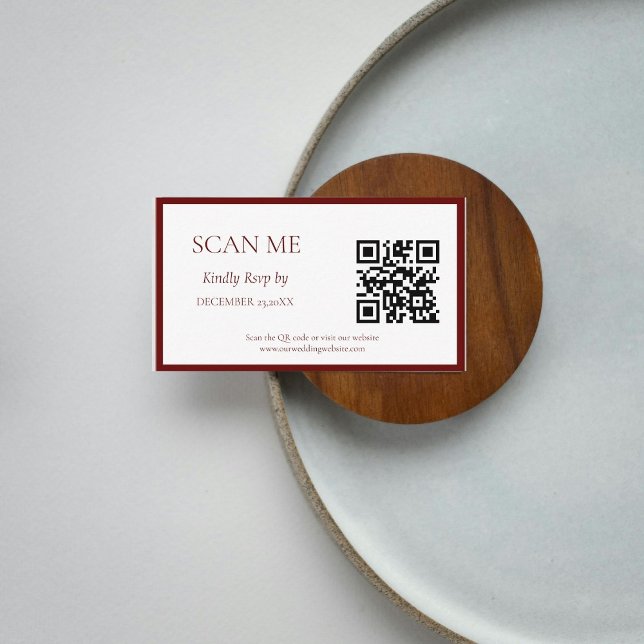 Carte D'accompagnement Mariage monogramme simple en Bourgogne (Créateur téléchargé)