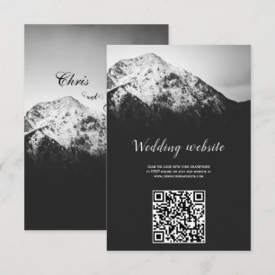 Carte D'accompagnement Mariage noir et blanc sous les montagnes