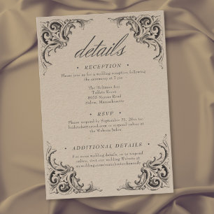 Carte D'accompagnement Mariage noir et brun jusqu'à la mort à l'ère victo