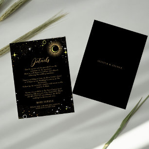 Carte D'accompagnement Mariage noir étoile céleste