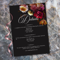 Mariage Noir Floral Impressionnant Rouge Bourgogne