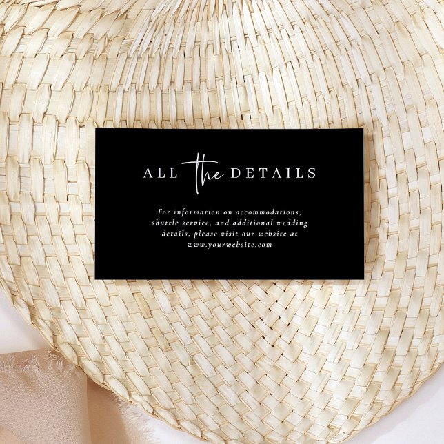 Carte D'accompagnement Mariage noir simple moderne et minimaliste (Créateur téléchargé)