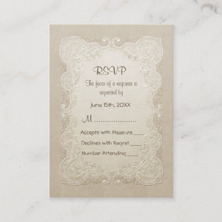 Carte D'accompagnement Mariage papillon de dentelle florale