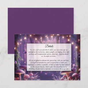 Carte D'accompagnement Mariage Papillons Violets et Cieux Étoilés