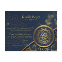 Mariage personnalisé élégant bleu marine et or