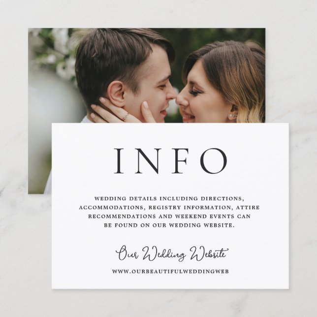 Carte D'accompagnement Mariage photo éditorial moderne (Devant / Derrière)