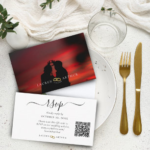 Carte D'accompagnement Mariage photo minimal ultra chic moderne RSVP
