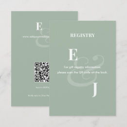 Carte D'accompagnement Mariage & pochette inversés au vert sauge | Regist
