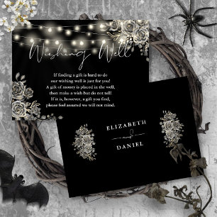 Carte D'accompagnement Mariage Puits de Vœux Rose Gothique Noir Lumières