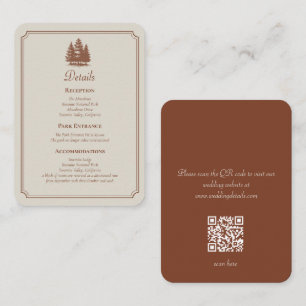 Carte D'accompagnement Mariage QR Code Terracotta Rustique Automnal en Fo