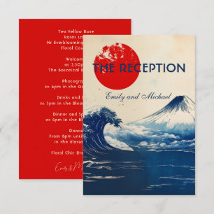 Carte D'accompagnement Mariage Réception Harmonie japonaise avec Fuji