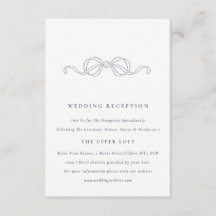 Mariage Réception Minimaliste Ruban Coquette Bleu