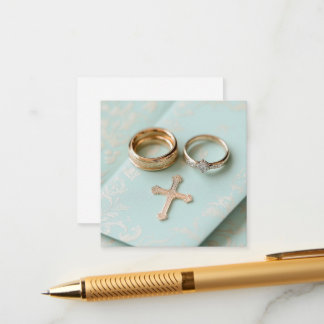 Carte D'accompagnement Mariage religieux vert Mint