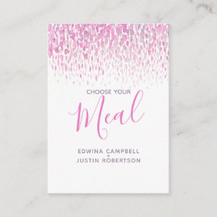 Carte D'accompagnement Mariage repas choix aquarelle rose réponse dab